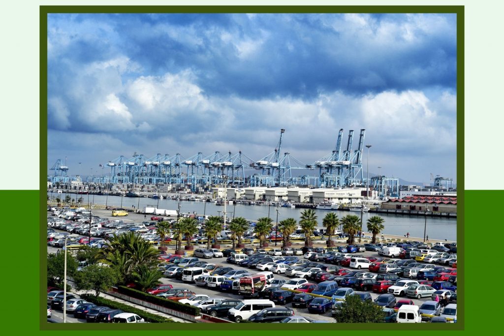 Cycling through Algeciras as Graham Caldow cycling from Tarifa to Rock of Gibraltar