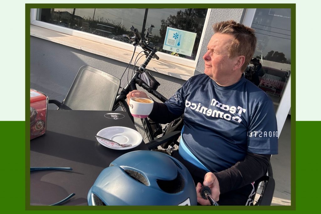 Graham Caldow Coffee Stop Graham Caldow Coffee Stop cycling from the Rock of Gibraltar to Malaga