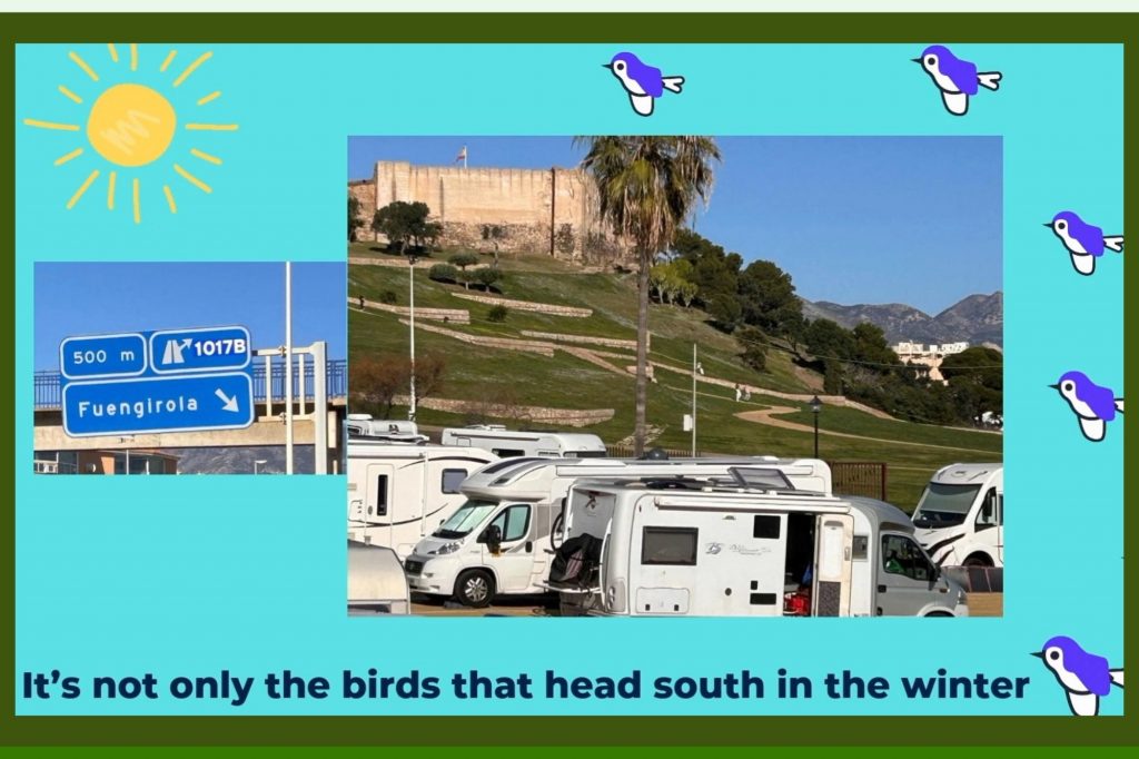 Not Only Birds Fly South Motor homes in Spain while cycling from the Rock of Gibraltar to Malaga