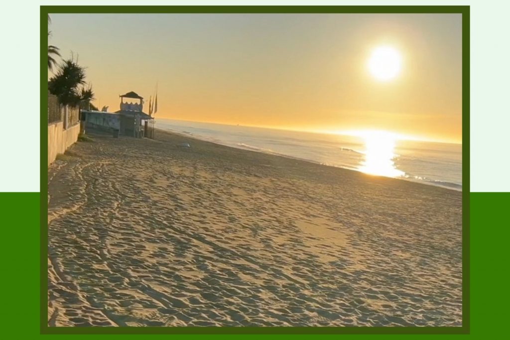 Walking Along Beach Walking Along Beach while cycling from the Rock of Gibraltar to Malaga