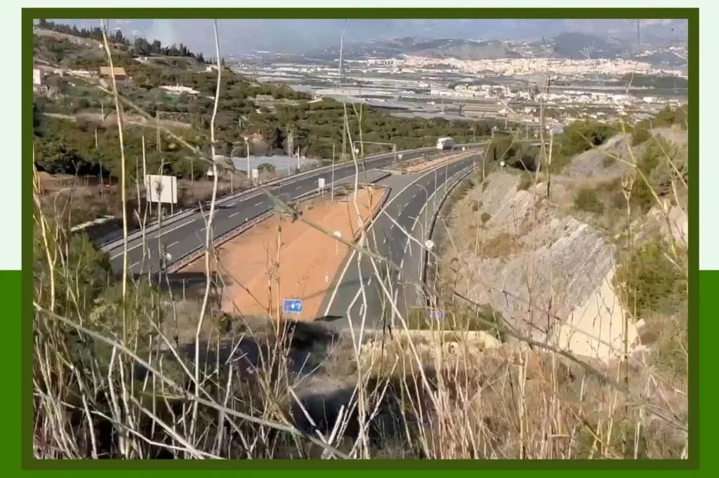 View of Highway Going Through Tunnel outside Puntalón, Spain