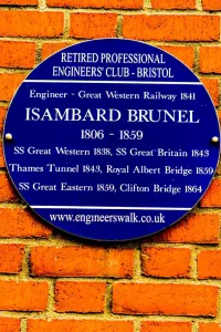 A plaque to commemorate Isambard Kingdom Brunel in Bristol